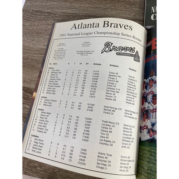 1992 Atlanta Braves Yearbook & NLCS Scorecard Lot MLB Baseball Champions Program - Picture 6 of 16
